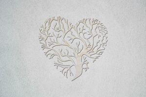 Strom - srdce Velikost: 30 cm, Barva pozadí: Bez pozadí, Barva obrysu: Přírodní
