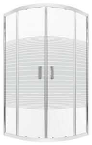 Novoterm Čtvrtkruhový sprchový kout NV-Madera STR 80x80 chrom/potisk - bez vaničky