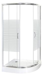 Novoterm Asymetrický sprchový kout NV-Madera 100x80 LEVÝ chrom/potisk + vanička