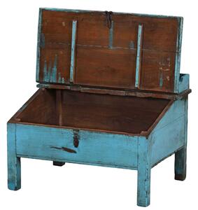 Starý kupecký stolek z teakového dřeva, 67x50x50cm