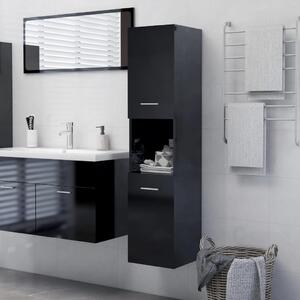 Koupelnová skříňka černá vysoký lesk 30x30x130 cm dřevotříska