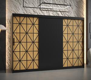 Šatní skříň Abi Osaka Barva korpusu: Černá, Rozměry: 150 cm, Dveře: Osaka + černá