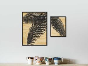 Palmové listy Velikost: 30 cm, Barva pozadí: Bez pozadí, Barva obrysu: Černá