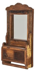 Zrcadlo s poličkou z teakového dřeva, 22x10x45cm (4M)
