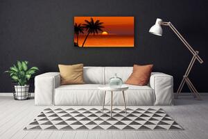 Obraz na plátně Palma Moře Slunce Krajina 100x50 cm