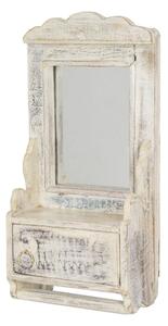 Zrcadlo s poličkou z teakového dřeva, 22x10x45cm (4G)