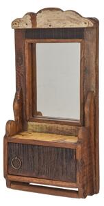 Zrcadlo s poličkou z teakového dřeva, 22x10x45cm (4N)