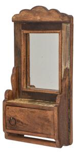 Zrcadlo s poličkou z teakového dřeva, 22x10x45cm (4K)