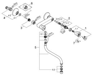 GROHE 31187001 - Dřezová nástěnná baterie COSTA L 200 mm lesklý chrom