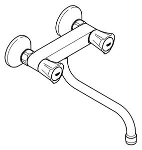 GROHE 31187001 - Dřezová nástěnná baterie COSTA L 200 mm lesklý chrom