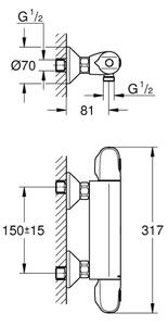 GROHE 34550000 - Termostatická sprchová baterie GROHTHERM 1000 DN 15 chrom
