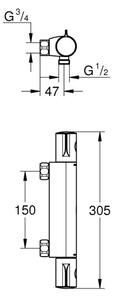 GROHE 34561000 - Termostatická sprchová baterie DN 15 lesklý chrom