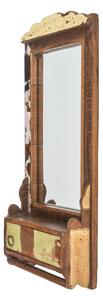Zrcadlo s poličkou z teakového dřeva, 28x10x67cm (5H)