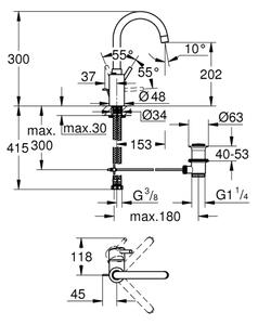 GROHE 32629002 - Umyvadlová baterie CONCETTO velikost L lesklý chrom