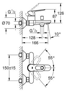 GROHE 23603000 - Vanová baterie BAULOOP DN 15 lesklý chrom