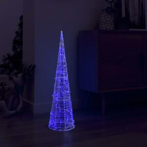 Akrylový dekorativní světelný LED kužel modrý 90 cm
