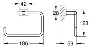 GROHE 40510001 - Držák na ručníky ESSENTIALS CUBE 188 mm lesklý chrom