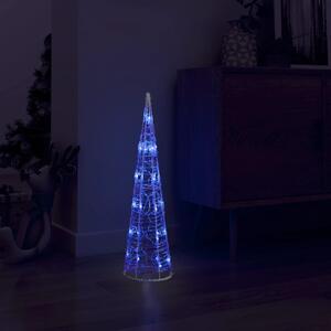 Akrylový dekorativní světelný LED kužel modrý 60 cm