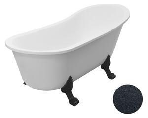 Besco Akrylátová volně stojící vana Olaya Glam G 160x68 bez přepadu Typ a barva výpustě: bez odpadového sifonu, Barva podpěrných nožek: Černá mat