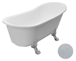 Besco Akrylátová volně stojící vana Olaya Glam S 160x68 bez přepadu Typ a barva výpustě: bez odpadového sifonu, Barva podpěrných nožek: Chrom