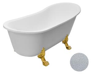 Besco Akrylátová volně stojící vana Olaya Glam S 160x68 bez přepadu Typ a barva výpustě: bez odpadového sifonu, Barva podpěrných nožek: Zlatá