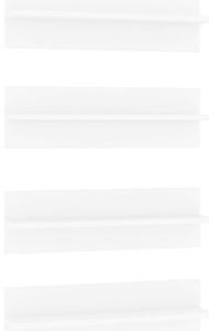 Nástěnné police 4 ks bílé 60 x 11,5 x 18 cm dřevotříska