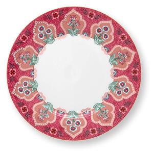 Pip Studio dárková sada 4 talířů Flower Festival Oriental, 21 cm, tmavě růžová