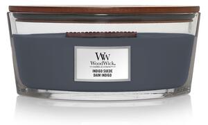 WoodWick vonná svíčka s dřevěným knotem Elipsa Indigo Suede 453,6 g