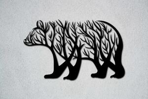 Medvěd - větve Velikost: 30 cm, Barva pozadí: Bez pozadí, Barva obrysu: Černá