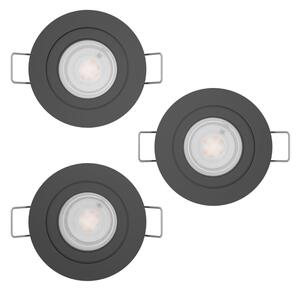 Eglo 902257 - SADA 3x LED Podh. bodové svítidlo BARRANCO 1xGU10/4,5W/230V černá