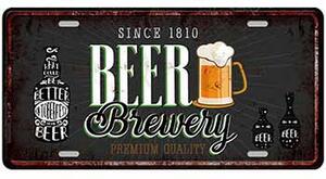 Ceduľa značka Beer Brewery 30,5cm x 15,5cm Plechová tabuľa