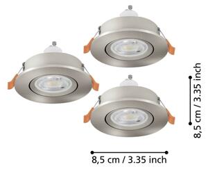Eglo 902253 -SADA 3xLED Kou. podh. svítidlo BARRANCO 1xGU10/4,5W/230V IP44 chrom