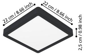 Eglo 901303-LED Str. svítidlo FUEVA LED/10,5W/230V 2700/4000/6500K 22x22cm černá