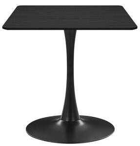 Tvercový jídelní stl TORI SLIM 70x70 cm | Jemný kuchyský stl erné dřevo a kou | Moderní konferenní stolek Industrial Loft Dark Scandi