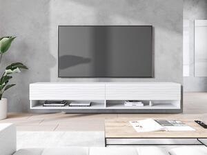 TV stolek/skříňka Adenik 180 MDF, Barva: biały / biała fala, Osvětlení: osvětlení LED RGB - barevné Mirjan24 5903211316821