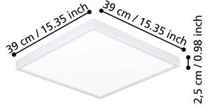 Eglo 901314-LED Str. svítidlo FUEVA LED/17,5W/230V 2700/4000/6500K 39x39 cm bílá