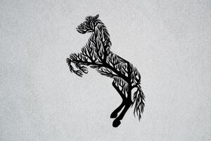 Kůň - větve Velikost: 30 cm, Barva pozadí: Bez pozadí, Barva obrysu: Černá