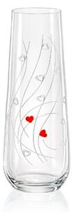 Crystalex sklenice na šampaňské Sparkly Love srdce 250 ml 2KS
