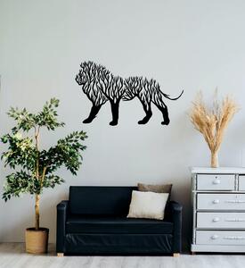 Lev - větve Velikost: 30 cm, Barva pozadí: Bez pozadí, Barva obrysu: Černá