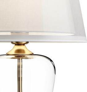 Luxusní stolní lampa VERRE - čiré sklo a mosaz
