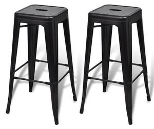 Barové stoličky 2 ks černé ocel