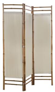 Skládací 3dílný paraván z bambusu a plátna 120 cm