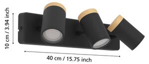 Eglo 300002 - Koup. bod. svítidlo CONSUMA 3xGU10/3W/230V IP44 černá/béžová