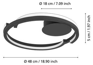 Eglo 901821-LED Stm. stropní svítidlo MEZZOMONTE 2xLED/20W/230V pr.48cm černá+DO