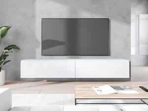 TV stolek/skříňka Dlone 180 MDF, Barva: biały / biały jodełka, Osvětlení: osvětlení LED - bílé Mirjan24 5903211316944