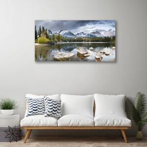 Obraz na plátně Jezero Hory Les Krajina 140x70 cm