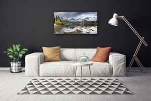 Obraz na plátně Jezero Hory Les Krajina 120x60 cm