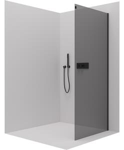 Cerano Santoro, sprchová zástěna 70x195 cm, 6mm šedé sklo, černý profil, CER-CER-424996