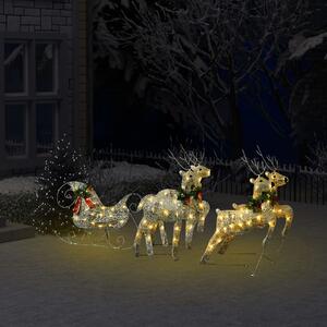 Vánoční dekorace sobi a sáně 100 LED venkovní zlatá