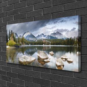 Obraz na plátně Jezero Hory Les Krajina 140x70 cm
